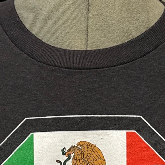 UFC Ultimate Fighting Championship Black T-Shirt With Flag of Mexico Size L NWT - Picture 8 of 11